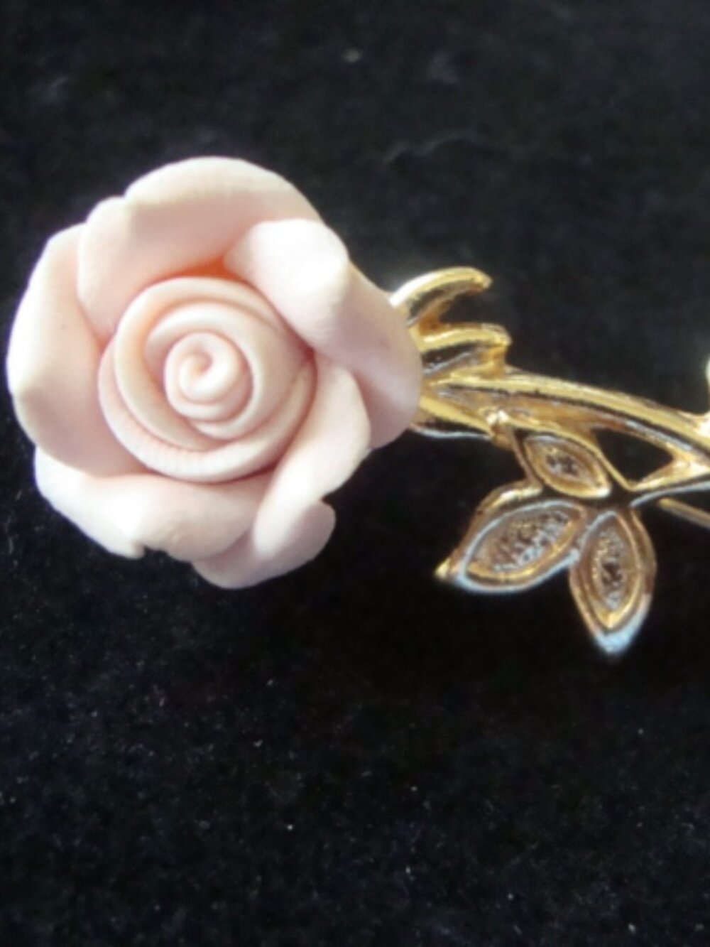 Vintage Pink Rose Brooch Pin